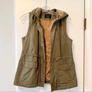 Olive green hooded vest